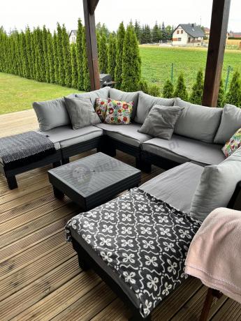 Meble modułowe do ogrodu dla 8 osób Elements grafit