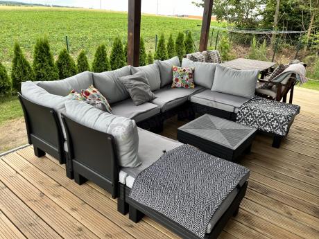 Meble modułowe do ogrodu dla 8 osób Elements grafit