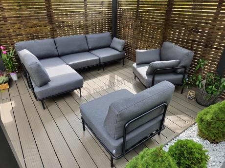 Meble modułowe na taras w stylu loft Salve Slate 5 Plus