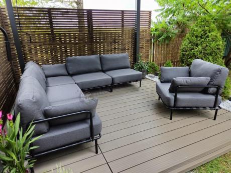 Meble modułowe na taras w stylu loft Salve Slate 5 Plus