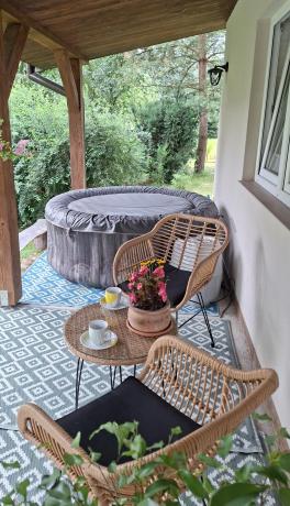 Meble na balkon w bloku z technorattanu boho