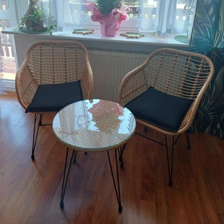 Meble na balkon w bloku z technorattanu boho