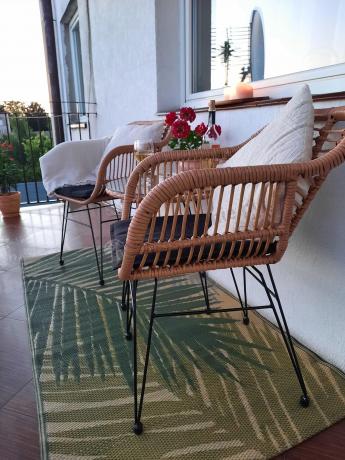 Meble na balkon w bloku z technorattanu boho