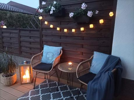 Meble na balkon w bloku z technorattanu boho