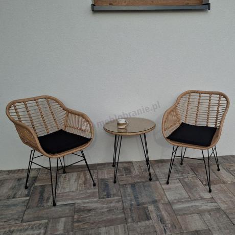 Meble na balkon w bloku z technorattanu boho