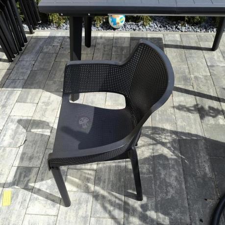 Meble na taras Kantara Modern, stół rozkładany 160-240 cm i 8 sztaplowanych krzeseł