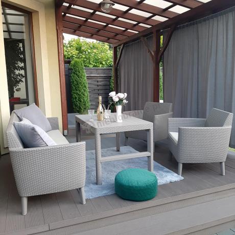 Meble na taras z regulowanym stołem S3L Cappuccino