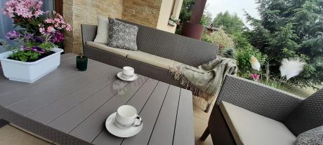 Meble na taras z regulowanym stołem S3L Cappuccino