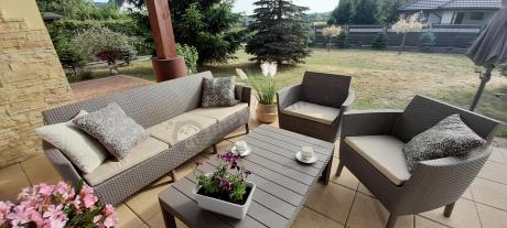 Meble na taras z regulowanym stołem S3L Cappuccino