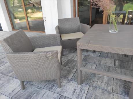 Meble na taras z regulowanym stołem S3L Cappuccino