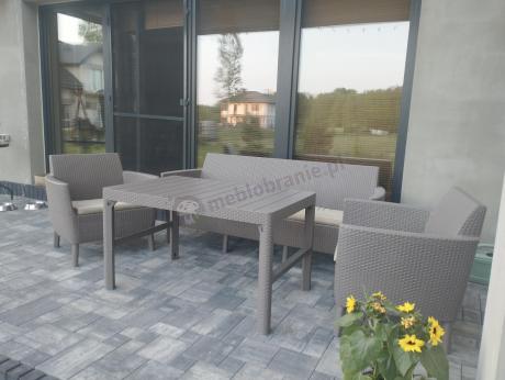 Meble na taras z regulowanym stołem S3L Cappuccino