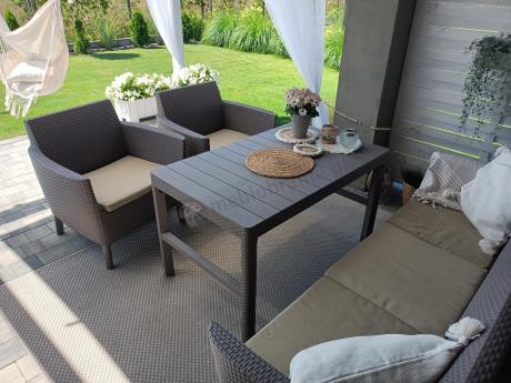 Meble na taras z regulowanym stołem S3L Cappuccino