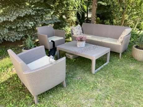 Meble na taras z regulowanym stołem S3L Cappuccino