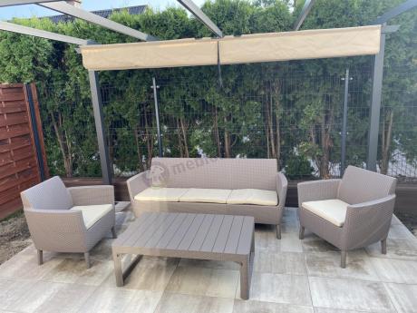 Meble na taras z regulowanym stołem S3L Cappuccino