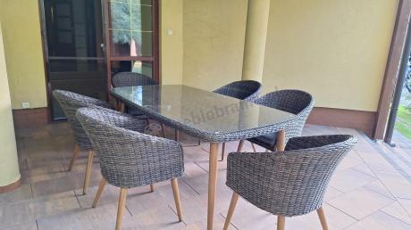 Meble obiadowe dla 6 osób na taras Cioso Dining 6+1 - Dark Brown