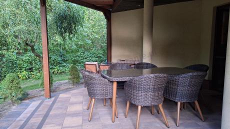 Meble obiadowe dla 6 osób na taras Cioso Dining 6+1 - Dark Brown