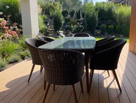 Meble obiadowe dla 6 osób na taras Cioso Dining 6+1 - Dark Brown