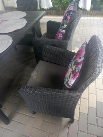 Meble obiadowe do ogrodu Kantara Comfort 6 foteli ze stołem rozkładanym 160-240 cm