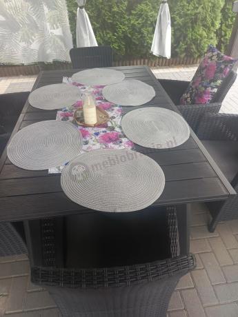 Meble obiadowe do ogrodu Kantara Comfort 6 foteli ze stołem rozkładanym 160-240 cm