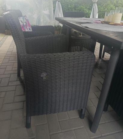 Meble obiadowe do ogrodu Kantara Comfort 6 foteli ze stołem rozkładanym 160-240 cm