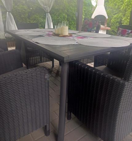 Meble obiadowe do ogrodu Kantara Comfort 6 foteli ze stołem rozkładanym 160-240 cm