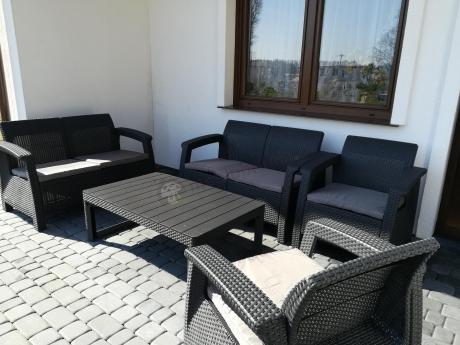 Meble Ogrodowe Corfu Fiesta Lyon z podnoszonym stołem Grafit