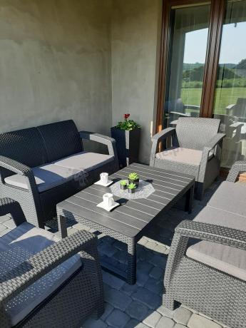 Meble Ogrodowe Corfu Fiesta Lyon z podnoszonym stołem Grafit