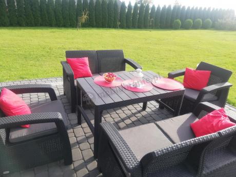 Meble Ogrodowe Corfu Fiesta Lyon z podnoszonym stołem Grafit