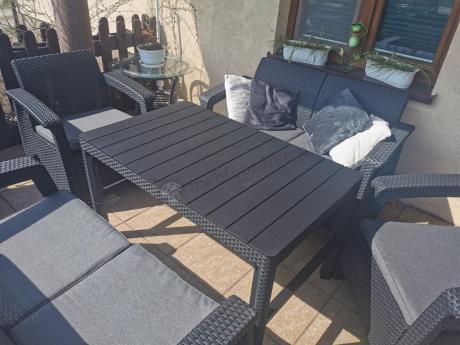 Meble Ogrodowe Corfu Fiesta Lyon z podnoszonym stołem Grafit