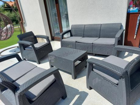 Meble ogrodowe Corfu Set Triple Max Grafit Curver