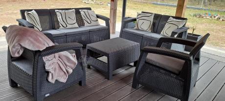 Meble ogrodowe Corfu Set Triple Max Grafit Curver