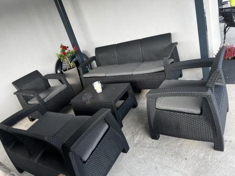 Meble ogrodowe Corfu Set Triple Max Grafit Curver