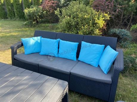 Meble Ogrodowe Corfu Triple Lyon z podnoszonym stolikiem Grafit