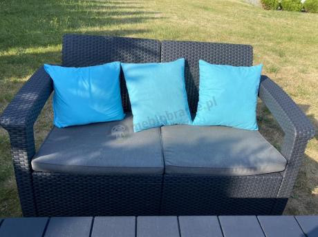 Meble Ogrodowe Corfu Triple Lyon z podnoszonym stolikiem Grafit