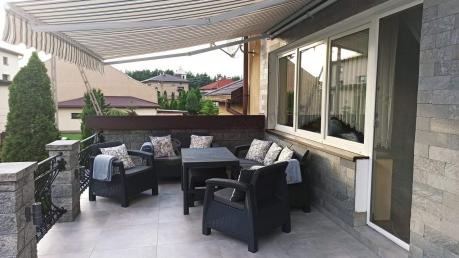 Meble Ogrodowe Corfu Triple Lyon z podnoszonym stolikiem Grafit