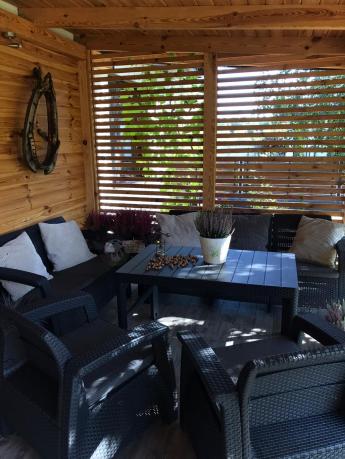 Meble Ogrodowe Corfu Triple Lyon z podnoszonym stolikiem Grafit