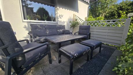 Meble ogrodowe dla 7 osób z regulowanym stolikiem - Tavaro Dining Plus Antracite