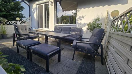 Meble ogrodowe dla 7 osób z regulowanym stolikiem - Tavaro Dining Plus Antracite