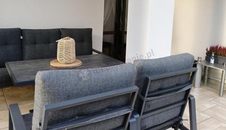 Meble ogrodowe dla 7 osób z regulowanym stolikiem - Tavaro Dining Plus Antracite
