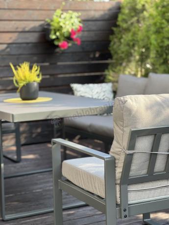 Meble ogrodowe dla 8 osób - sofy 175cm, fotele, stół 160cm ze szklanym blatem - Panaon Grande Elite GG