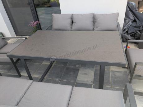 Meble ogrodowe dla 8 osób - sofy 175cm, fotele, stół 160cm ze szklanym blatem - Panaon Grande Elite GG