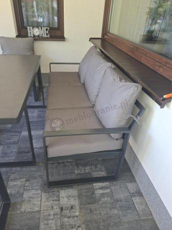 Meble ogrodowe dla 8 osób - sofy 175cm, fotele, stół 160cm ze szklanym blatem - Panaon Grande Elite GG