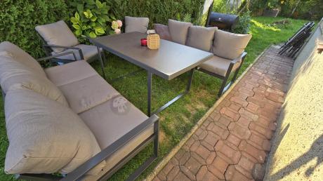 Meble ogrodowe dla 8 osób - sofy 175cm, fotele, stół 160cm ze szklanym blatem - Panaon Grande Elite GG