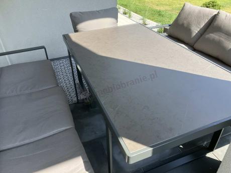 Meble ogrodowe dla 8 osób - sofy 175cm, fotele, stół 160cm ze szklanym blatem - Panaon Grande Elite GG