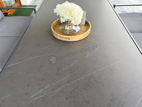 Meble ogrodowe dla 8 osób - sofy 175cm, fotele, stół 160cm ze szklanym blatem - Panaon Grande Elite GG