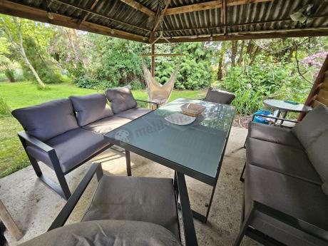 Meble ogrodowe dla 8 osób - sofy 175cm, fotele, stół 160cm ze szklanym blatem - Panaon Grande Elite GG