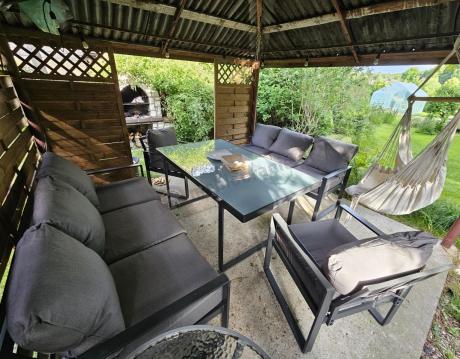 Meble ogrodowe dla 8 osób - sofy 175cm, fotele, stół 160cm ze szklanym blatem - Panaon Grande Elite GG