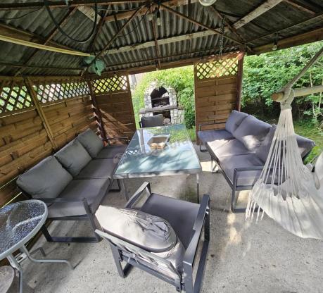 Meble ogrodowe dla 8 osób - sofy 175cm, fotele, stół 160cm ze szklanym blatem - Panaon Grande Elite GG