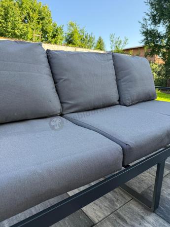 Meble ogrodowe dla 8 osób - sofy 175cm, fotele, stół 160cm ze szklanym blatem - Panaon Grande Elite GG