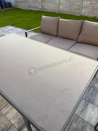 Meble ogrodowe dla 8 osób - sofy 175cm, fotele, stół 160cm ze szklanym blatem - Panaon Grande Elite GG